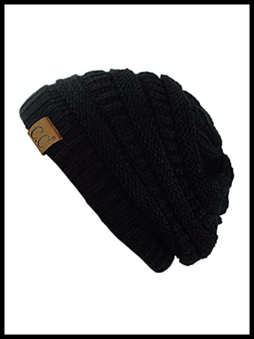 Cable Knit Beanie Chunky Stretch Soft Acrylic Winter Hat